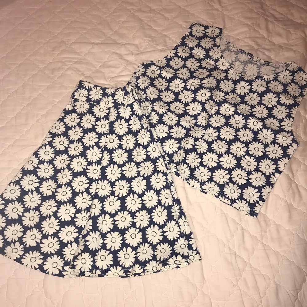 Floral tank / A line skirt set